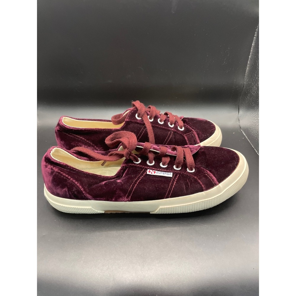 Superga 2750 Cotu Classic Burgundy Velvet Sneakers Low Top Shoes S00AB50 EU 38